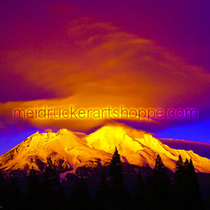 14"x11" Photography Matted Print《Sunset Mt.Shasta》