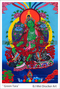 2.6"x3.8" Art Sticker《Green Tara》