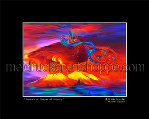 10"x8" Art Matted Print 《Phoenix on Sunset Mt.Shasta》