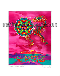 16"x20" Art Matted Print《Dragon Playing A Mandala》