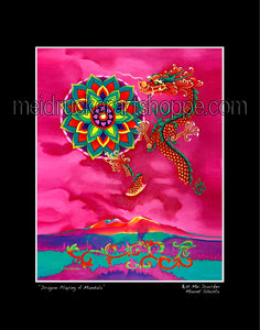 16"x20" Art Matted Print《Dragon Playing A Mandala》