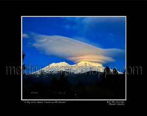 14"x11" Photography Matted Print《A Big Wild Geese Cloud on Mt.Shasta》