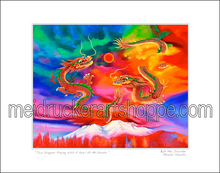 Load image into Gallery viewer, 20&quot;x16&quot; Art Matted Print《Two Dragons Playing With A Pearl At Mt.Shasta》
