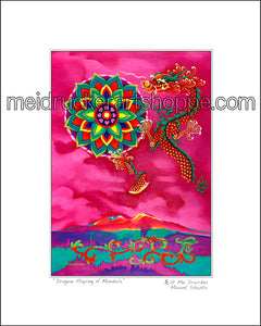 8"x10" Art Matted Print《Dragon Playing A Mandala》
