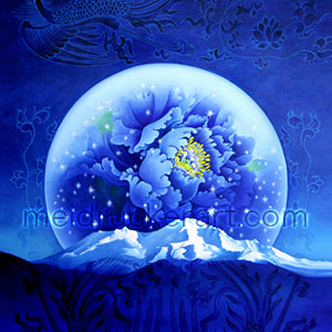 5"x7" Happy Mother's Day Card《Phoenix over the Full Moon Mt.Shasta》