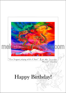 5"x7" Happy Birthday Card《Two Dragons Playing With A Pearl》