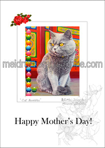 5"x7" Happy Mother's Day Card《Cat Buddha》