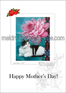 5"x7" Happy Mother's Day Card《Lucky Cat》