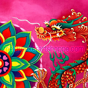 8.5"x11" Art Paper Print《Dragon Playing A Mandala 》