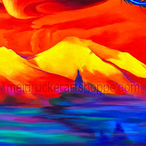 7"x5" Art Paper Print《Phoenix on Sunset Mt.Shasta》