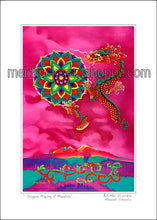 Load image into Gallery viewer, 5&quot;x7&quot; Art Paper Print《Dragon Playing A Mandala》