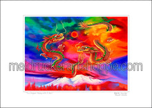 Load image into Gallery viewer, 7&quot;x5&quot; Art Paper Print《Two Dragons Playing With A Pearl》