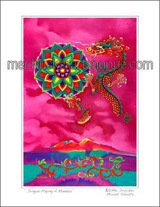 8.5"x11" Art Paper Print《Dragon Playing A Mandala 》