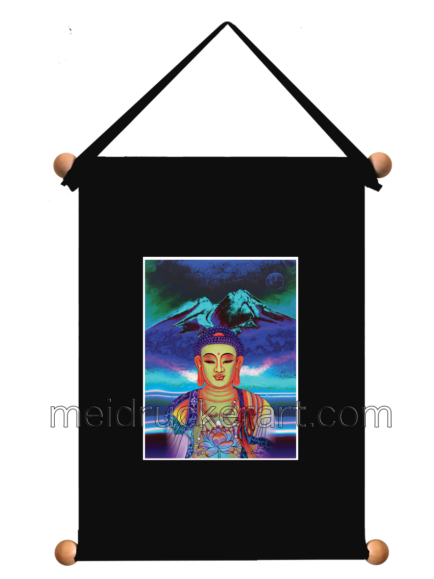 8''x11'' Art Printed Wall Hanging《Mt.Shasta Full Moon Buddha》