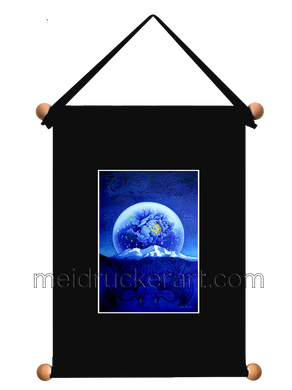 8''x11'' Art Printed Wall Hanging《Phoenix over the Full Moon Mt.Shasta》