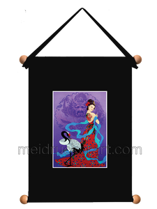 8''x11'' Art Printed Wall Hanging《Woman with Crane》