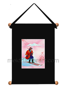 8''x11'' Art Printed Wall Hanging《Ancient Altai Skier》