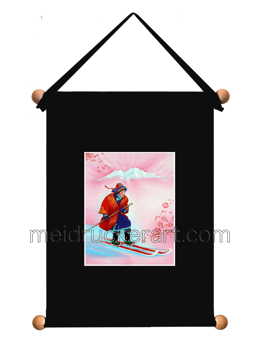 8''x11'' Art Printed Wall Hanging《Ancient Altai Skier》