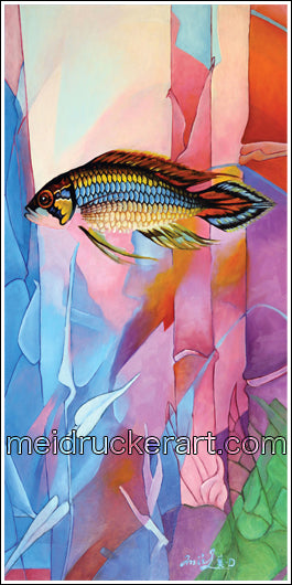 2x4 Art Sticker《Iridescent Fish》 – Mei Drucker Art Shoppe