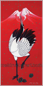 2"x4" Art Sticker《Red Crane》
