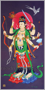 2"x4" Art Sticker《Eight-Arms Guanyin Buddha》
