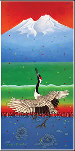 2"x4" Art Sticker《Dancing Crane》