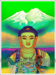 2.5"x3.7" Art Magnet《Mt.Shasta Light Shines Buddha》