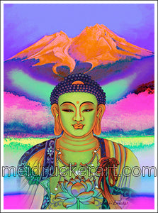 2.5"x3.7" Art Magnet《Mt.Shasta Rainbow Buddha》