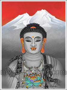 2.5"x3.7" Art Magnet《Mt.Shasta Snow Buddha》