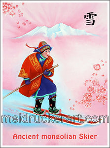 2.5"x3.7" Art Sticker《Ancient Altai Skier 》