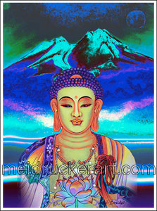 2.5"x3.7" Art Magnet《Mt.Shasta Full Moon Buddha》