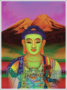 2.5"x3.7" Art Sticker《Mt.Shasta Sunset Buddha》