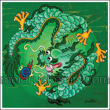 Load image into Gallery viewer, 2.7&quot;x2.7&quot; Art Magnet《Green Dragon》