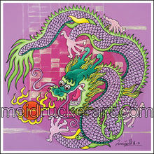 Load image into Gallery viewer, 2.7&quot;x2.7&quot; Art Sticker《Purple Dragon》