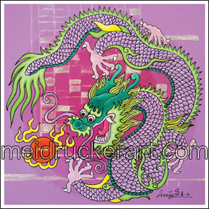 2.7"x2.7" Art Sticker《Purple Dragon》