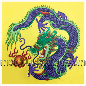 2.7"x2.7" Art Magnet《Purple Dragon》