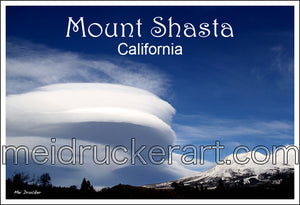 3.7"x2.5" Art Sticker《A Big Lenticular Cloud on the Mt.Shasta》