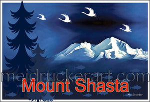 3.7"x2.5" Art Sticker《Fairyland Mt.Shasta》