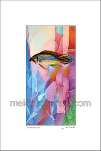 13.5"x21" Art Matted Print《Iridescent Fish》