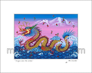 10"x8" Art Matted Print 《Dragon on the Water》