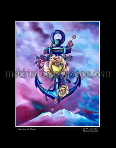 11"x14" Art Matted Print《Anchor & Rose》