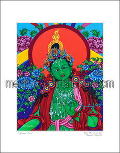 11"x14" Art Matted Print《Green Tara》