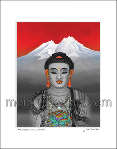 11"x14" Art Matted Print《Mt.Shasta Snow Buddha》