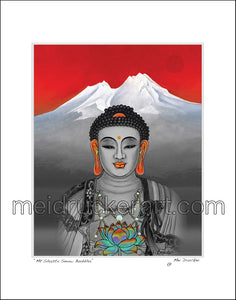 16"x20" Art Matted Print《Mt.Shasta Snow Buddha》