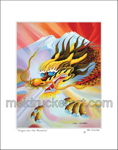 11"x14" Art Matted Print《Dragon over the Mt.Shasta》