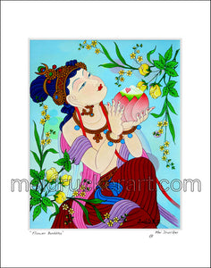 11"x14" Art Matted Print《Flower Buddha》