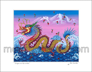 14"x11" Art Matted Print《Dragon on the Water》