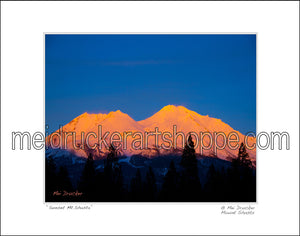 20"x16" Photography Matted Print《Sunset Mt.Shasta》