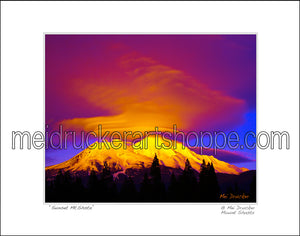 20"x16" Photography Matted Print《Sunset Mt.Shasta》