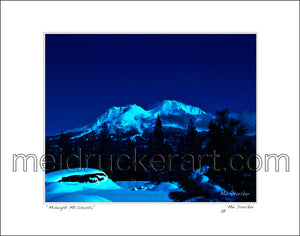 20"x16" Art Matted Print《Midnight Mt.Shasta》